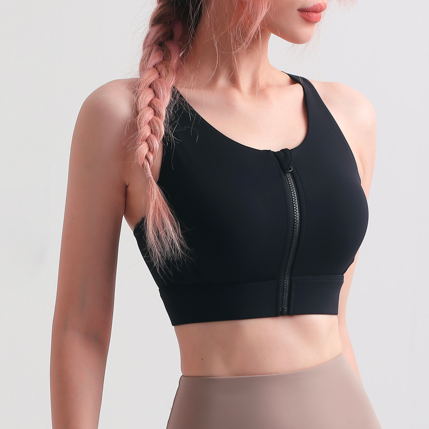 Zipper Yoga Bra